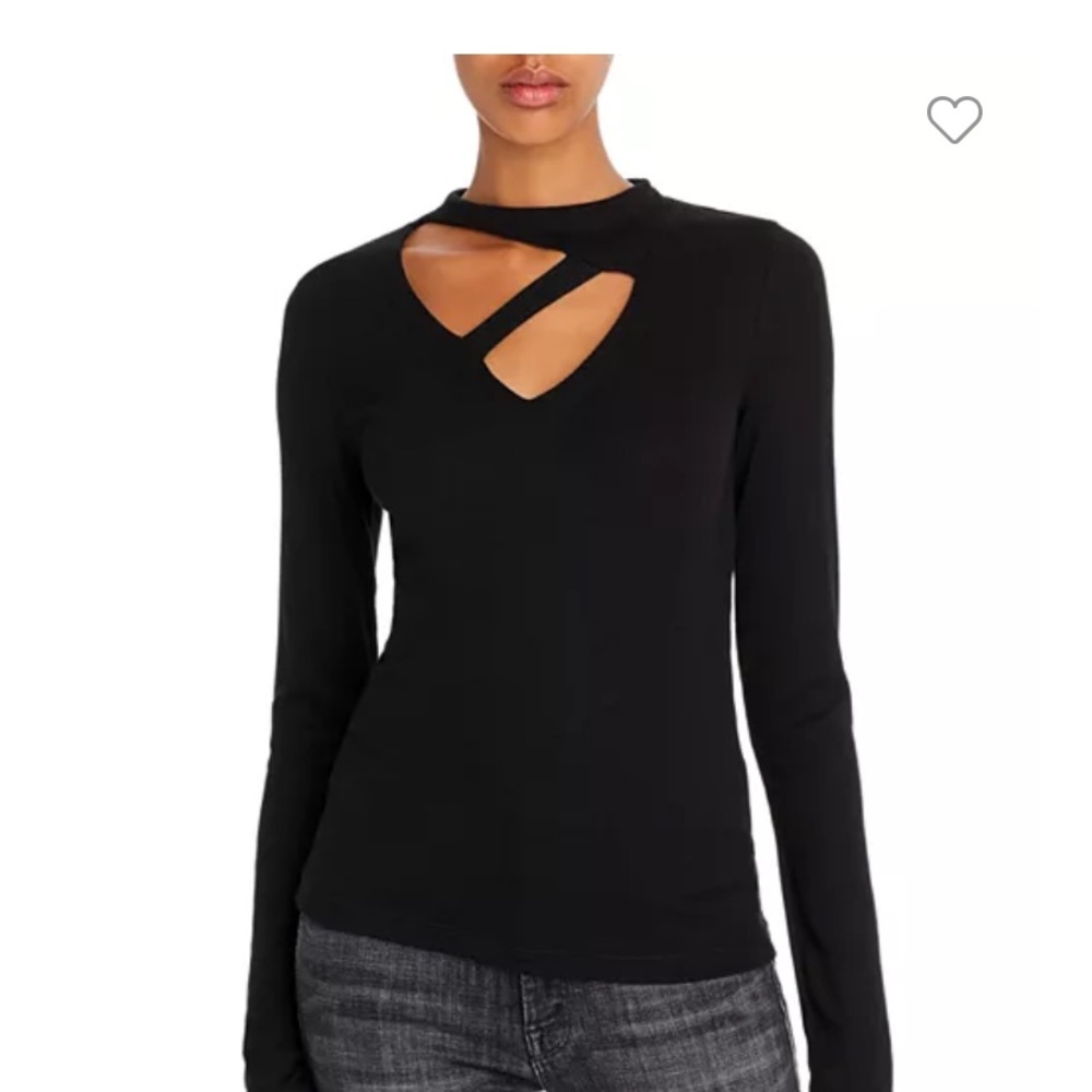 LNA Thea Long Sleeve Shirt Black Large NWT